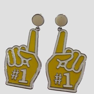 Yellow Number One Finger Earrings